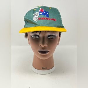 Queensland Green Yellow Bill Baseball Hat New With Defect Koala Bear Flag GHE9